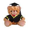 Plyšový medvídek absolvent 2025 s talárem, čepicí a střapcem, roztomilý hnědý absolvent