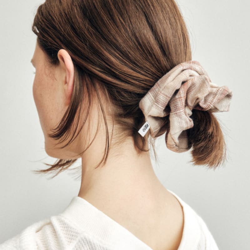 CITTA Vintage Check Scrunchie_CTA934(4color)