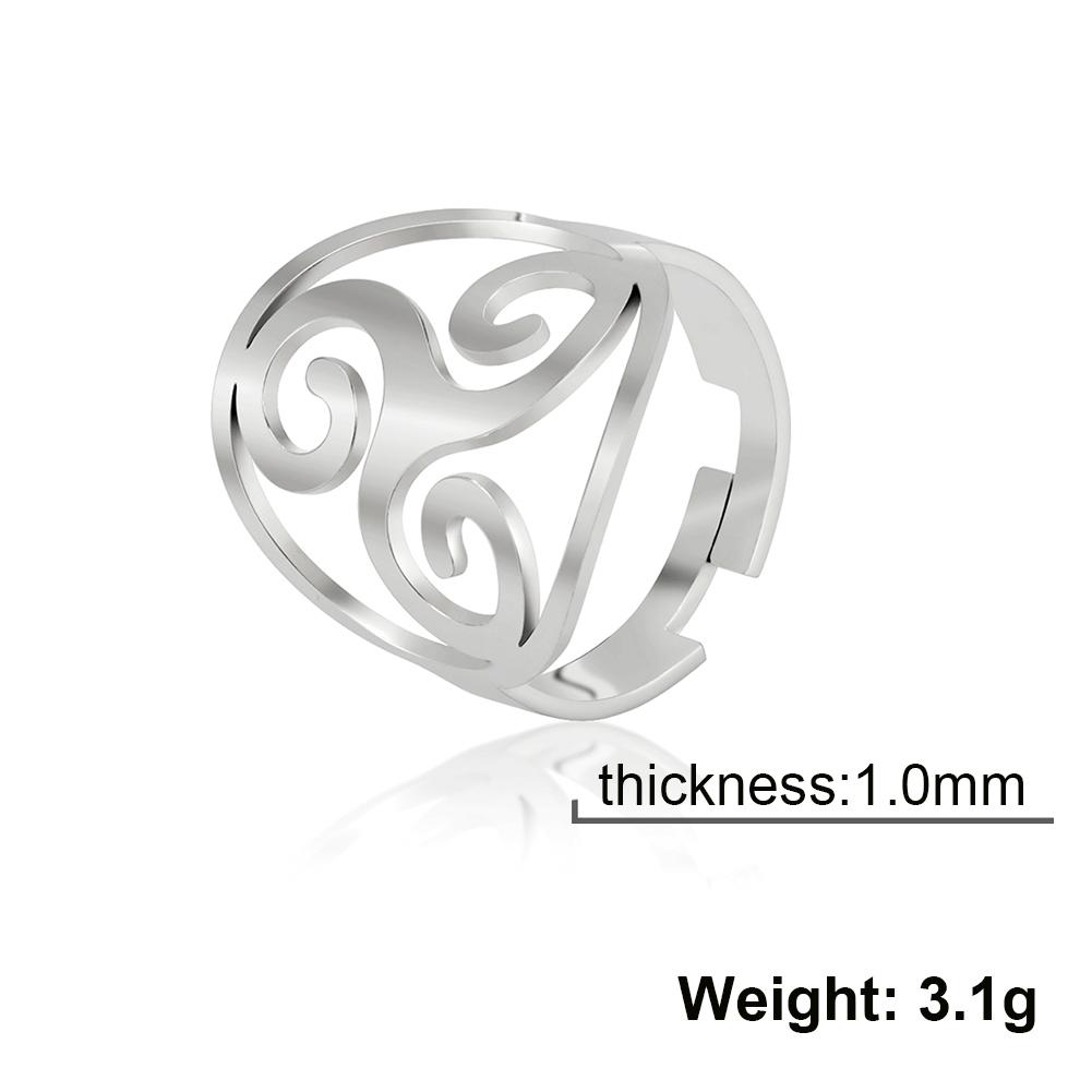 

LIKGREAT Triskele Triskelion Adjustable Women Rings Stainless Steel Celtics Knot Rings Spiral Amulet Irish Jewelry Gift New In resizable