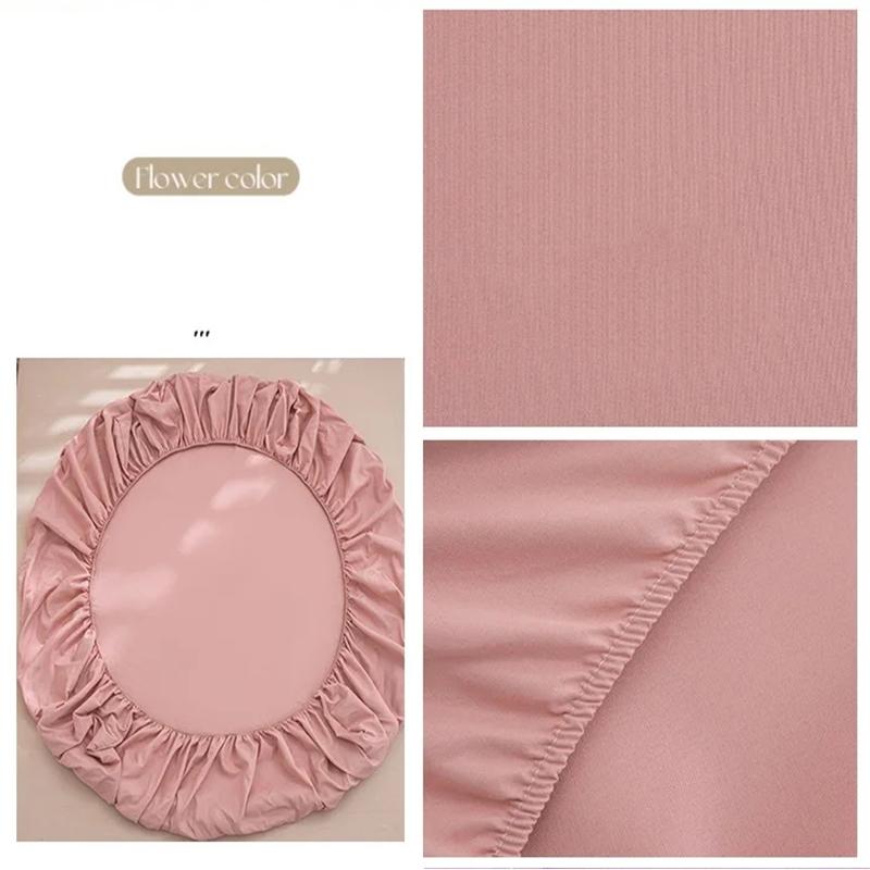 1PC High Quality Solid Color Bed Sheets Dustproof Mattress Protective Cover Soft Comfortable Breathable Fitted Sheet Non-slip Bed cover With Elastic
