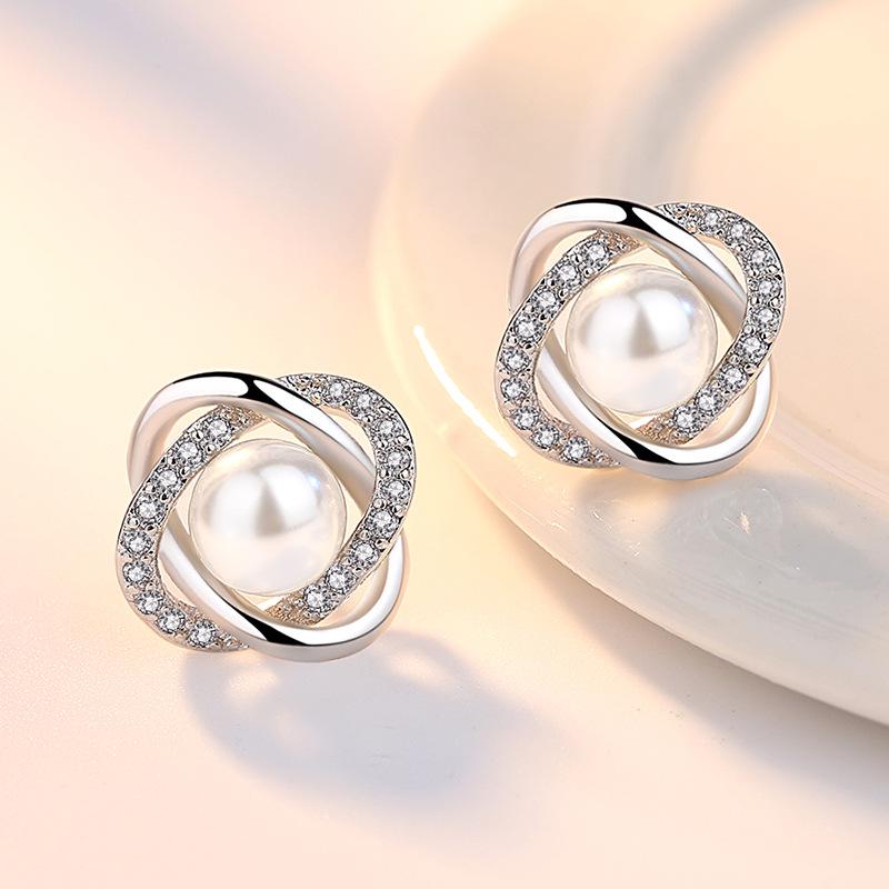 Weihua Silver-Plated Shell Pearl Earrings for Women – Korean Style Fashion Ear Clips