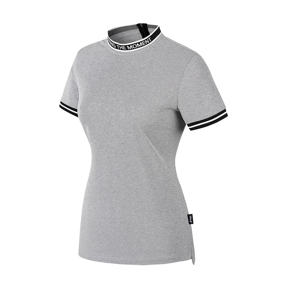 Elle Golf Women S Neck Logo Jacquard Mock Neck T-Shirt_6I45301 Black_199/095