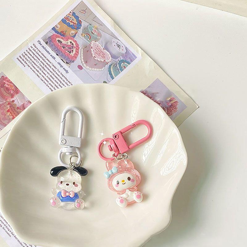 Sanrio Anime My Melody Bag Keychain Cartoon Cinnamonroll Cute Car Keyring Portable Pendant Decoration Accessories