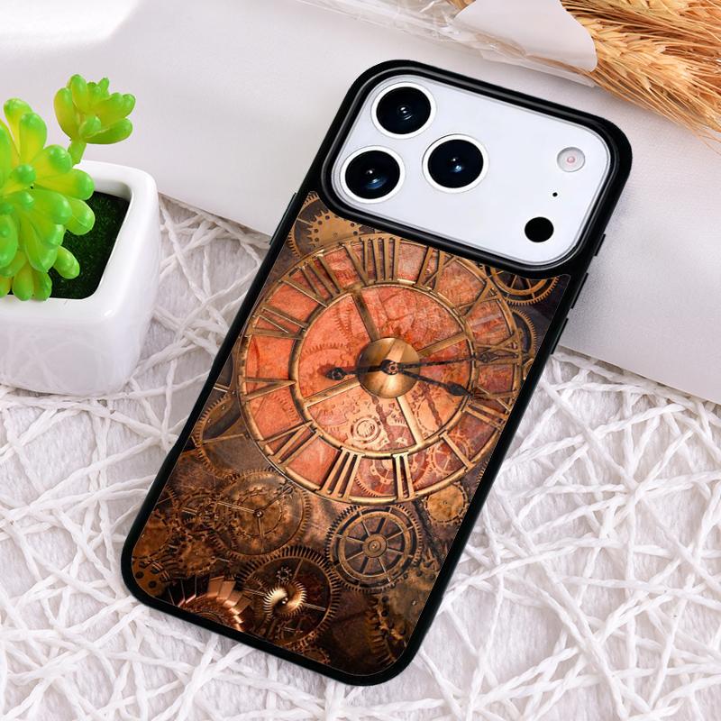 Steampunk Gear Mechanical Shockproof Phone Case for iPhone 17 Air 16e 15 11 12 14 13 Pro Max Cover Coque