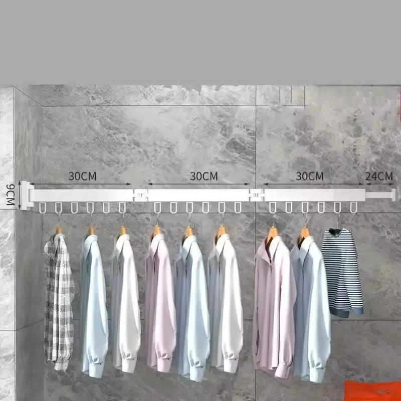 Wall-Mounted Foldable Aluminum Alloy Clothes Drying Rack Perfect for Balcony Bedroom Kitchen Living Room