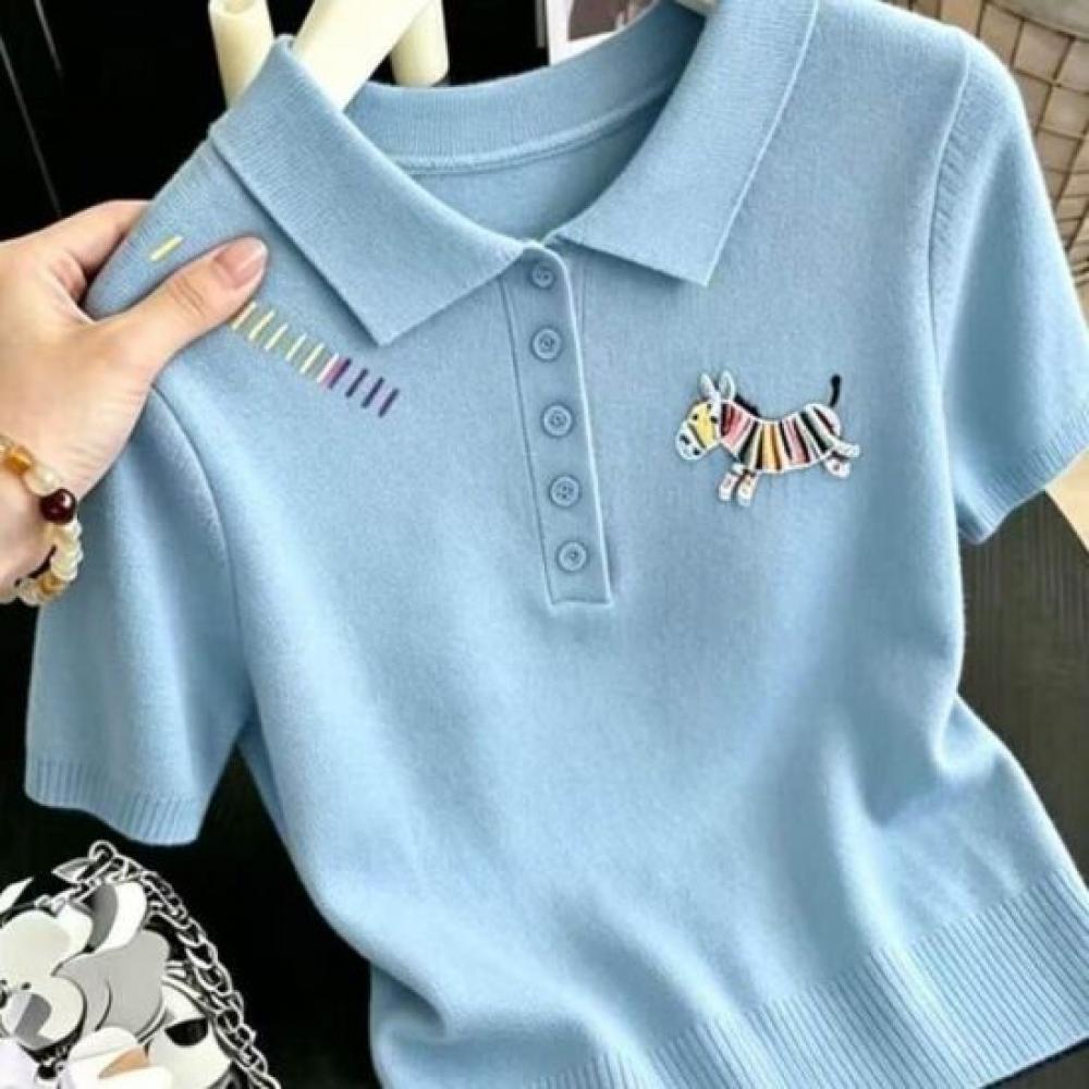 Rellawear Men S caSual Embroidered Collar T ShirT 26jT01