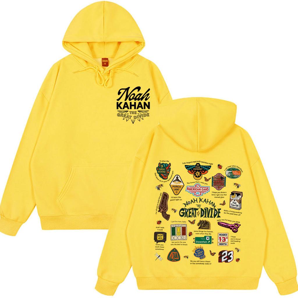 Noah Kahan The Great Divide Tour Grafikdruck Hoodie Herren Damen Mode Sweatshirt Langarm Freizeit Hip-Hop Pullover