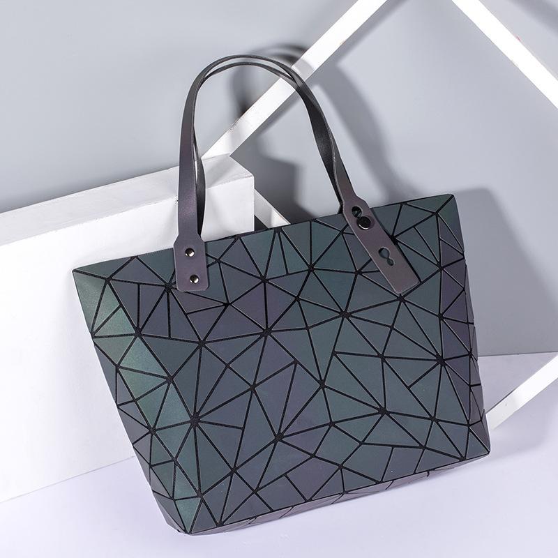 New Variety Luminous Rhombus Bag Women's Folding Laser Bag Rhombus Handbag Geometric Bag