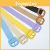 Eleganter koreanischer Taillengürtel mit 4 cm großer quadratischer Schnalle aus PP-Gras, elastisch und dekorativ, für Damen in bezaubernden Bonbonfarben