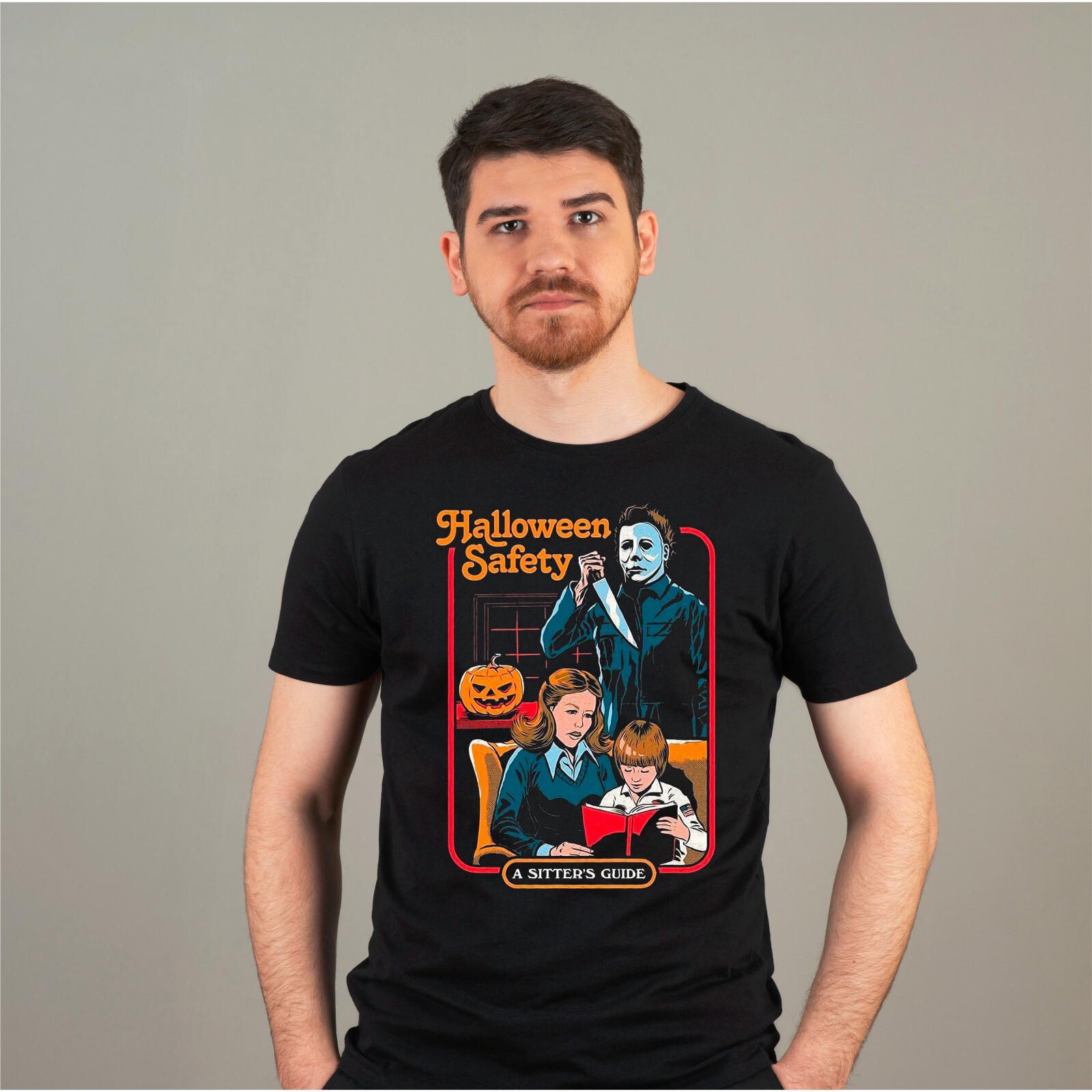 Halloween Safety A Sisters Guide Movie T Shirt Funny Retro Evil Villan Myers T XL