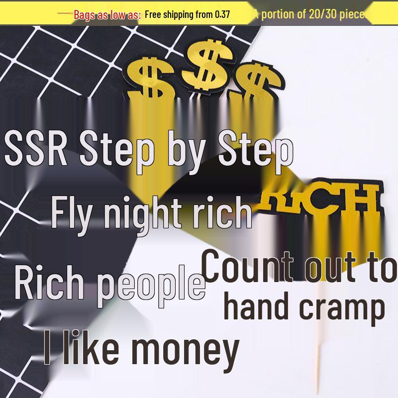 

Happy Birthday Get Rich Quick Cake Topper & Card Insert Flag CP-293 (20 pieces)