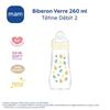 MAM Biberon Verre "Nature" - 260ml - Lin - Tétine Débit 2