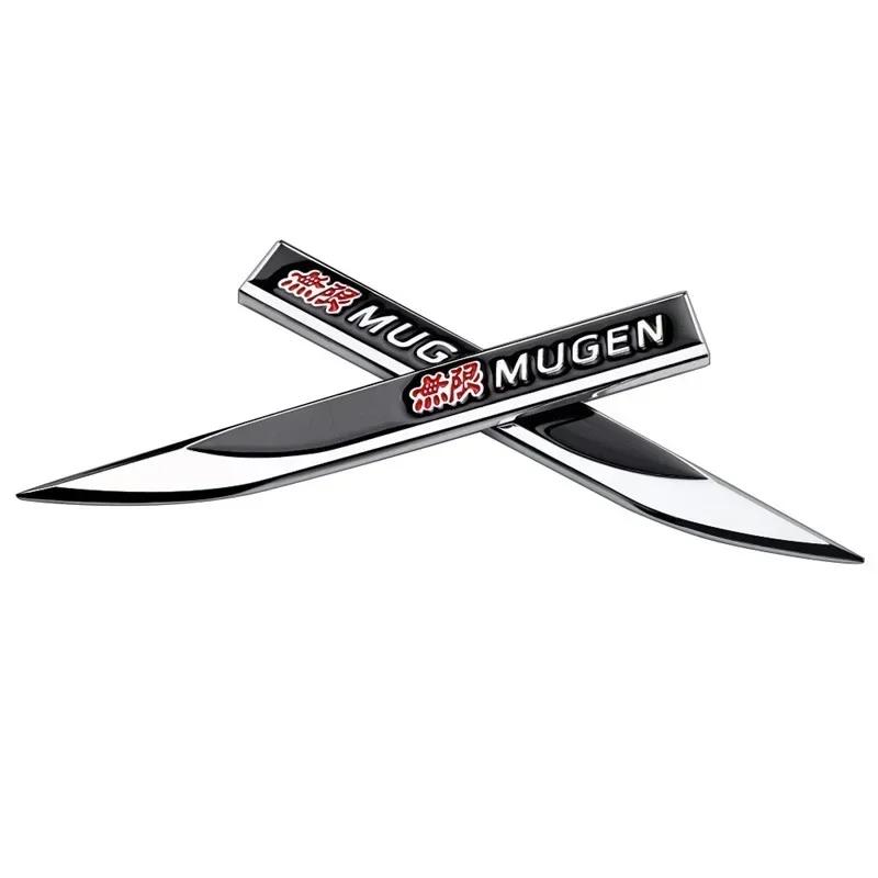 

2pcs x Metal Mugen Logo Side Fender Emblem Badge Car Body Sticker Decal for Honda Civic City Jazz Accord Crv Fit Insight серебряный
