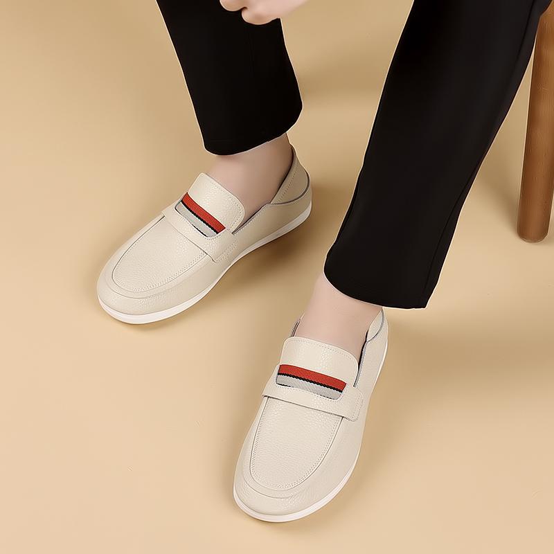 Men Genuine Leather Businenss Office Loafers Handmade Shoes Non-slip Man Flat Driving Walking  Soft Flats Comfort Casual Shoes