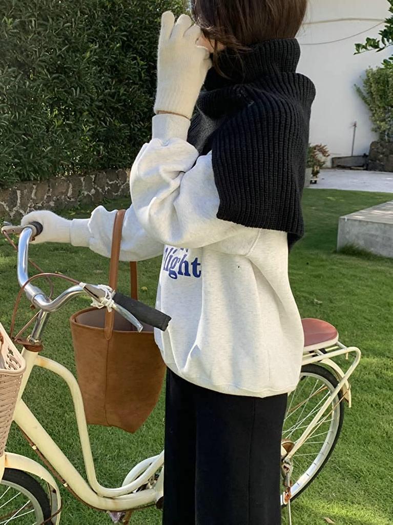 LeafIn Knit Neck Warmer with Warm and Comfortable for Cold Weather Protection Women's Buttons, (Black)