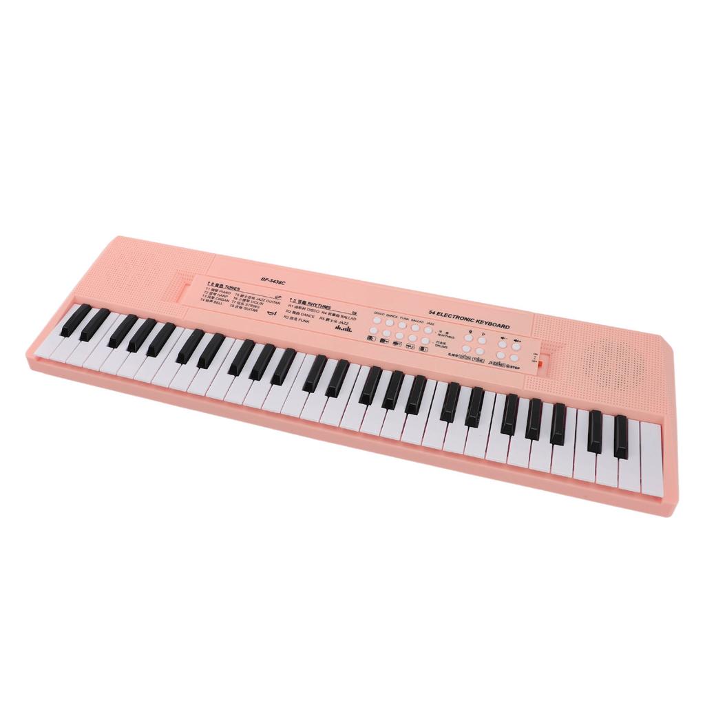 54 Key Keyboard Piano Smoothly Plastic Keyboard Piano Portable Dual Power Supply System Electric Piano Keyboard with Microphone for Kids