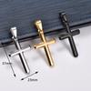 Classic Stainless Steel Cross Pendant Necklace for Women Men Basic Religious Faith Prayer Charms Chain Amulet Metal Jewelry Gift