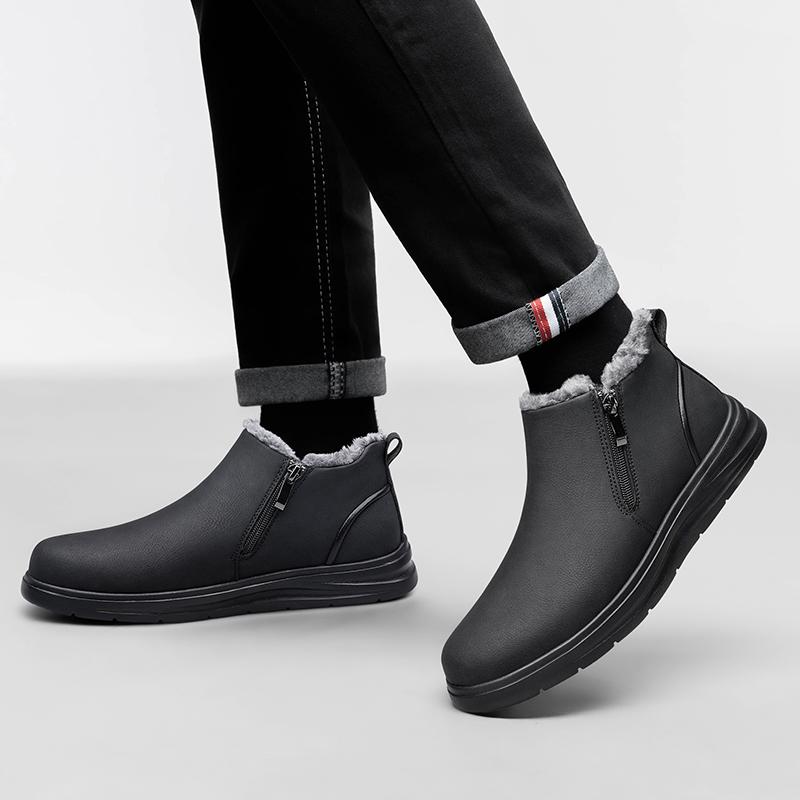 FashionGenuine Leather Ankle Boots for Mens High Quality New Winter Boots British Style Classic Suede Boots Non-slip Men's Casual Shoes