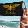 Roman SPQR Printed Microfiber Printed Beach Towel Mountain Climbing Yoga Beach Swimming Running Absorbent Soft Towel