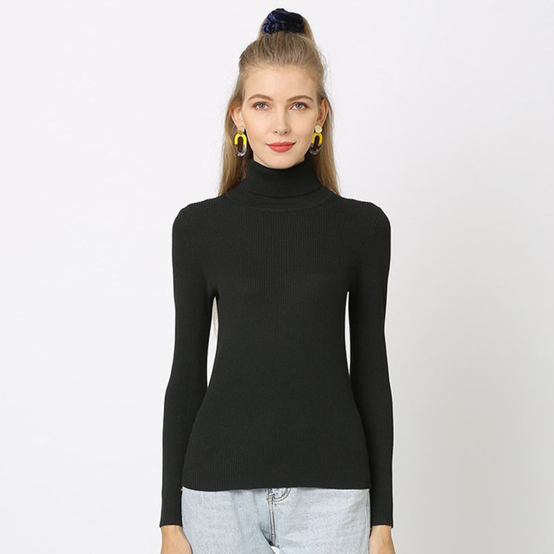 

Solid Color Turtleneck plus Size Top Shirt Pure Color Turtleneck plus Size Bottoming Shirt Black 4XL