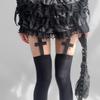 Collants montants gothiques style Y2K avec jarretières croisées