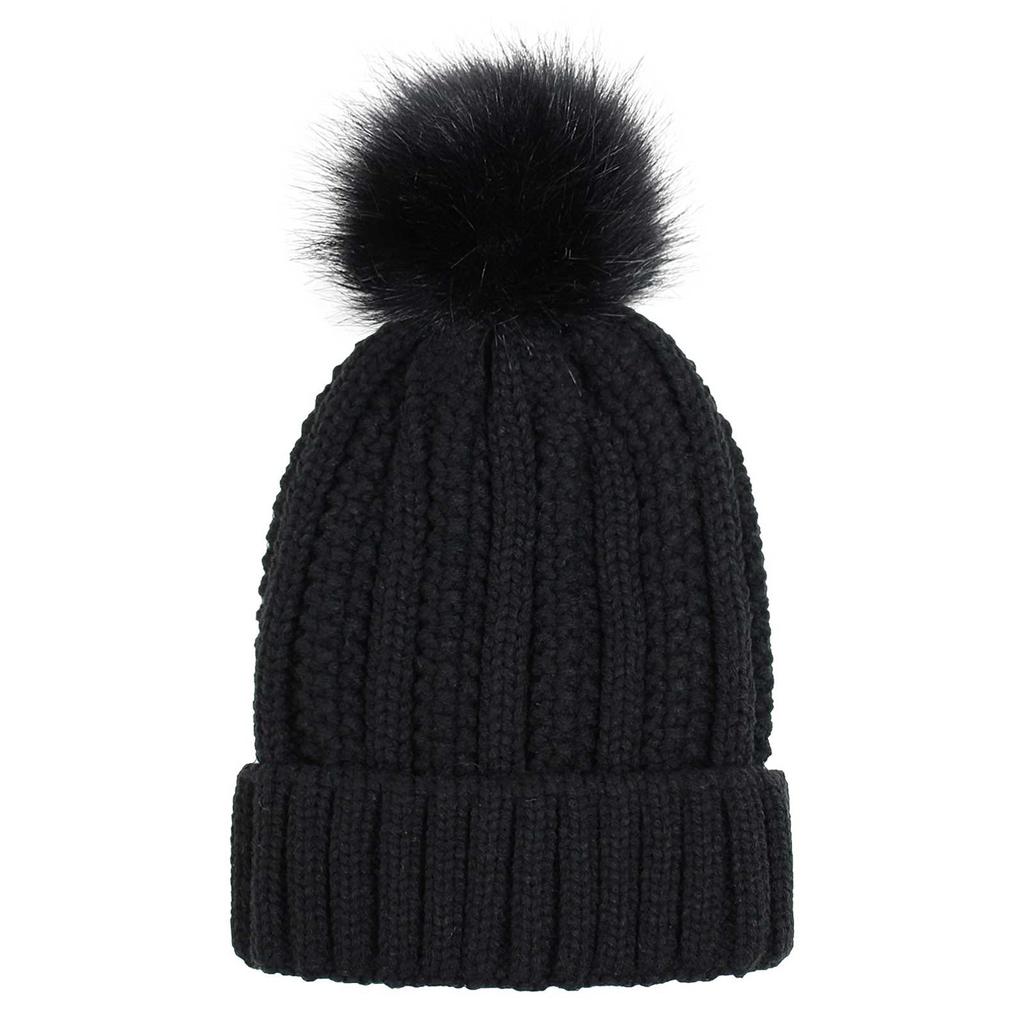 Stretch Satin Knit Beanie Hat Loose Fit Warm Pom Pom Hat Soft Stretchy Winter Headwear for Women and Men Suitable for Outdoor Activities