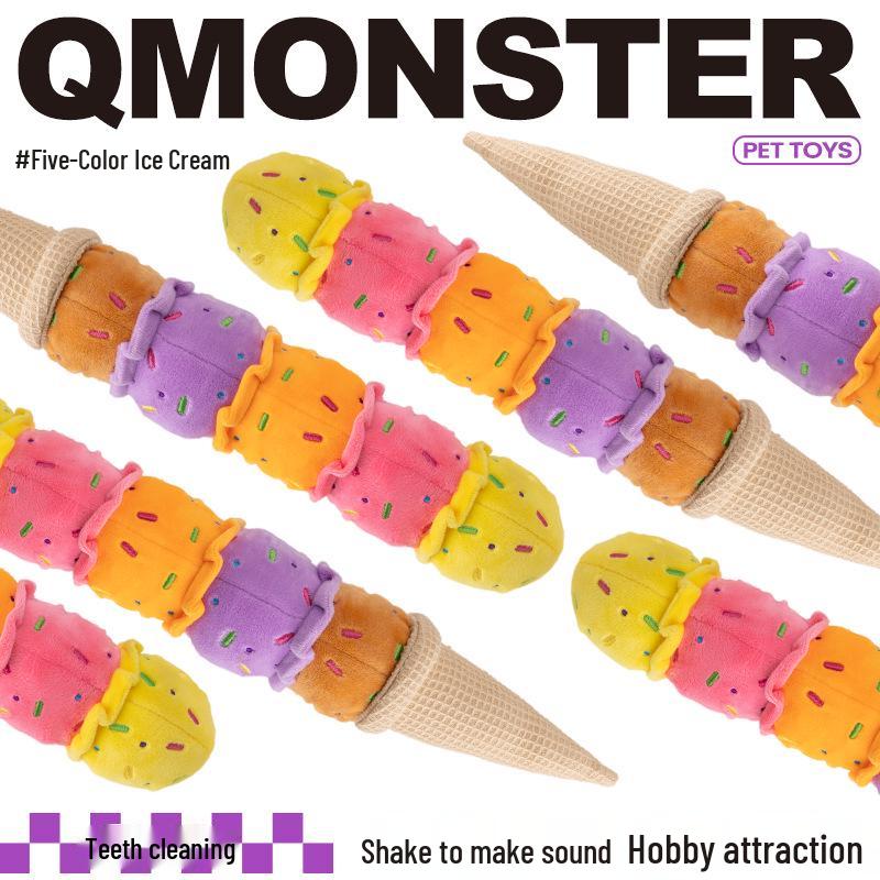 QMonster Dog Ice Cream Sound Toy - Colorful, Slow Rebound, Stress Relief