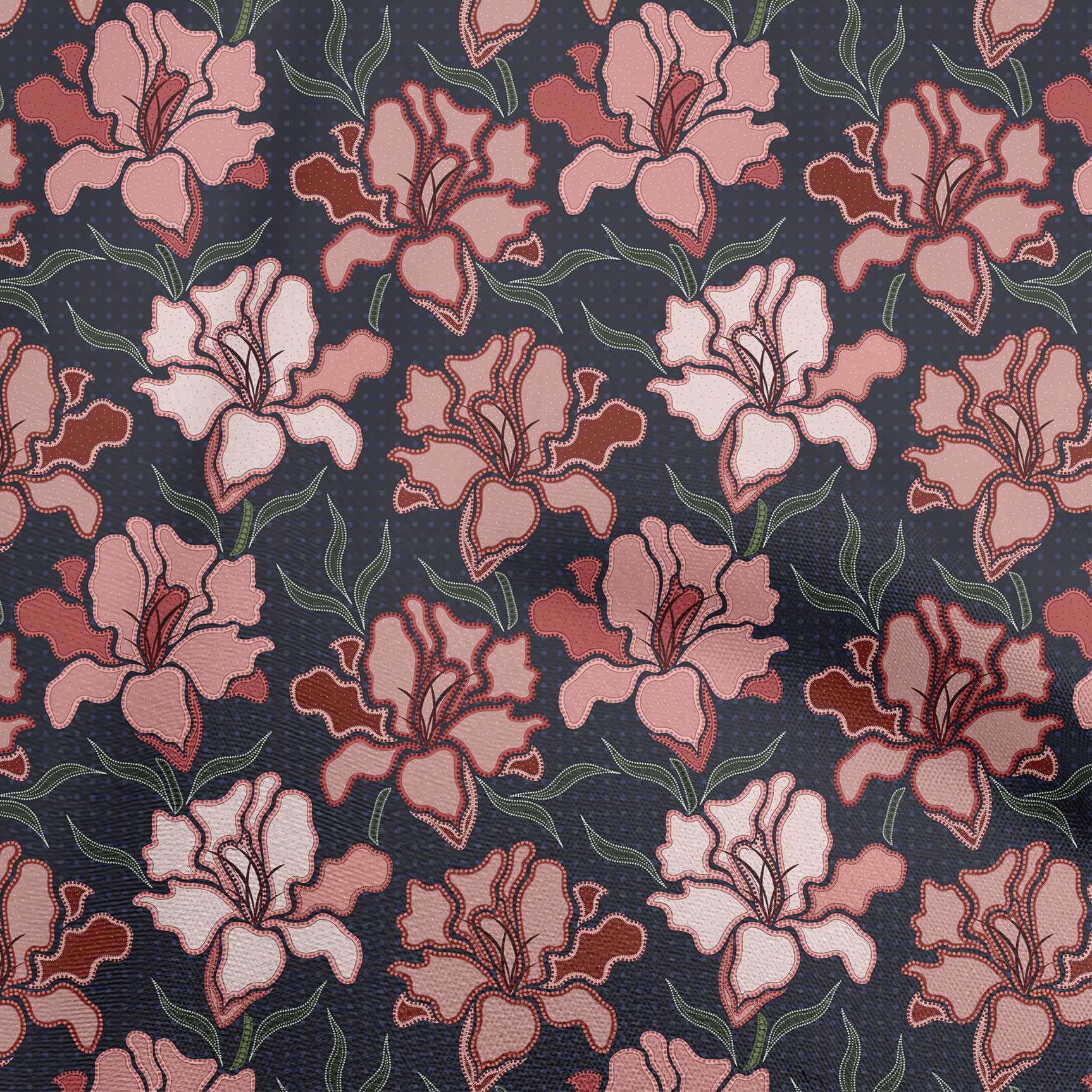 

oneOone Cotton Flex Light Red Fabric Dotted Floral Dress Material Fabric Print Fabric By The Yard 40 Inch 42 Inch Wide - Viscose Chiffon червоний