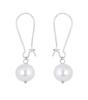 Klassisch-stilvolles, trendiges, versilbertes Designer-Anhänger-Set mit japanischen Perlen, Tropfenohrringen und Kette für Damen und Mädchen, Büro- und Freizeitkleidung