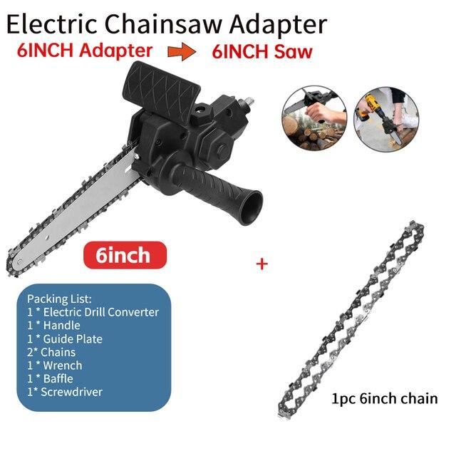 4/6 palcová elektrická vrtačka upravená na adaptér pro elektrickou řetězovou pilu Přenosné sady hlav pro přestavbu Dřevoobráběcí prořezávání