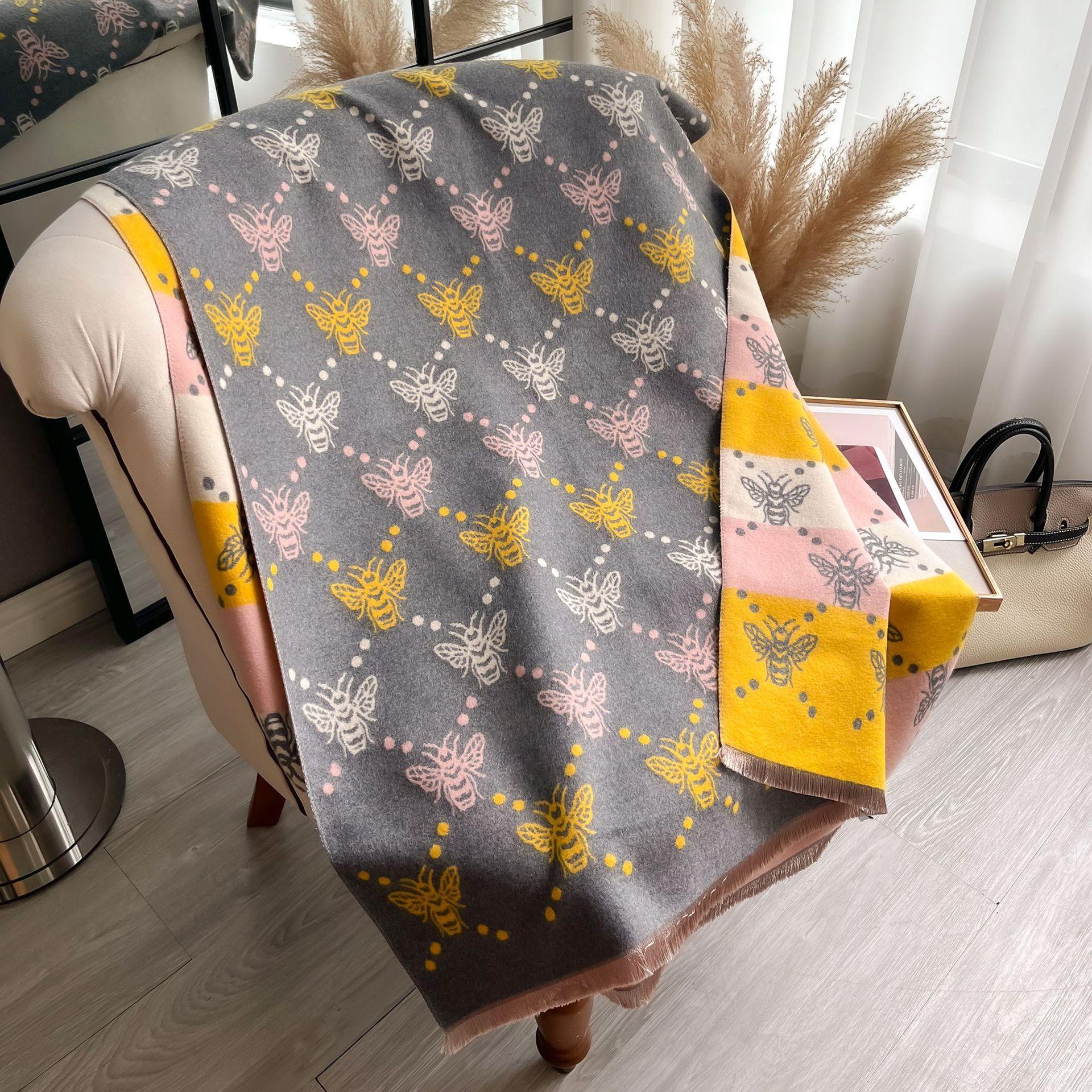 

Модный универсальный шарф из искусственного кашемира с двухсторонними контрастными цветами, женский шарф-шаль средней и большой длины для офиса 185*65cm серый