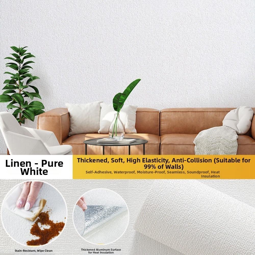 

Waterproof Heat Insulation Wallpaper Thick Insulated Wall Covering for Homes Offices Bedrooms White-50x300cm