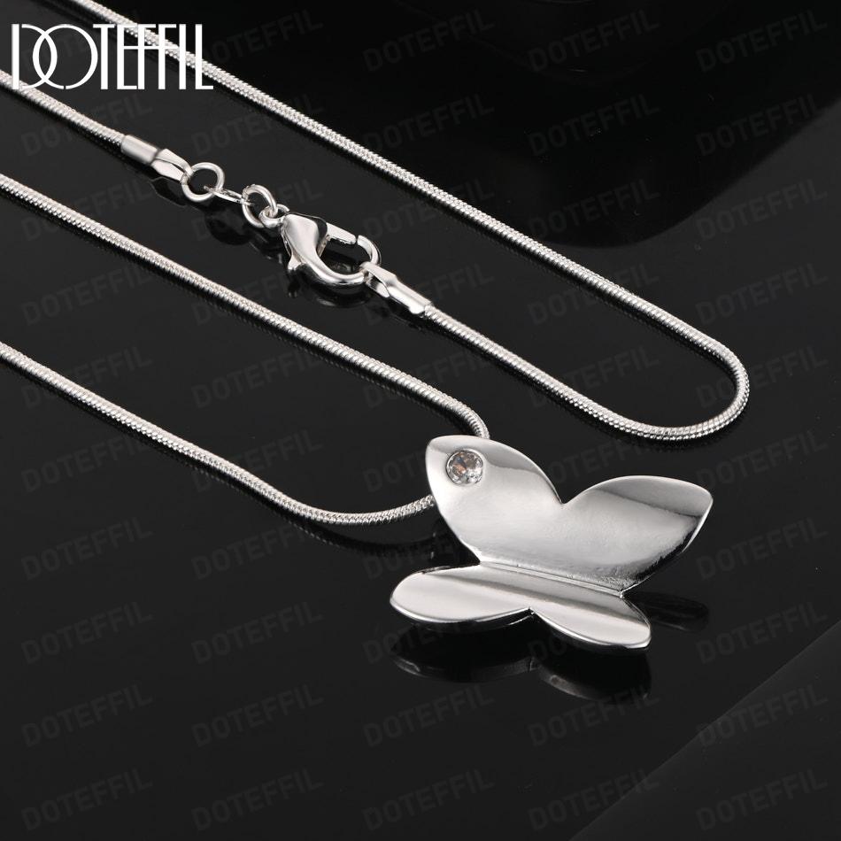 925 Sterling Silver Fashion Jewelry Butterfly Pendant Necklace