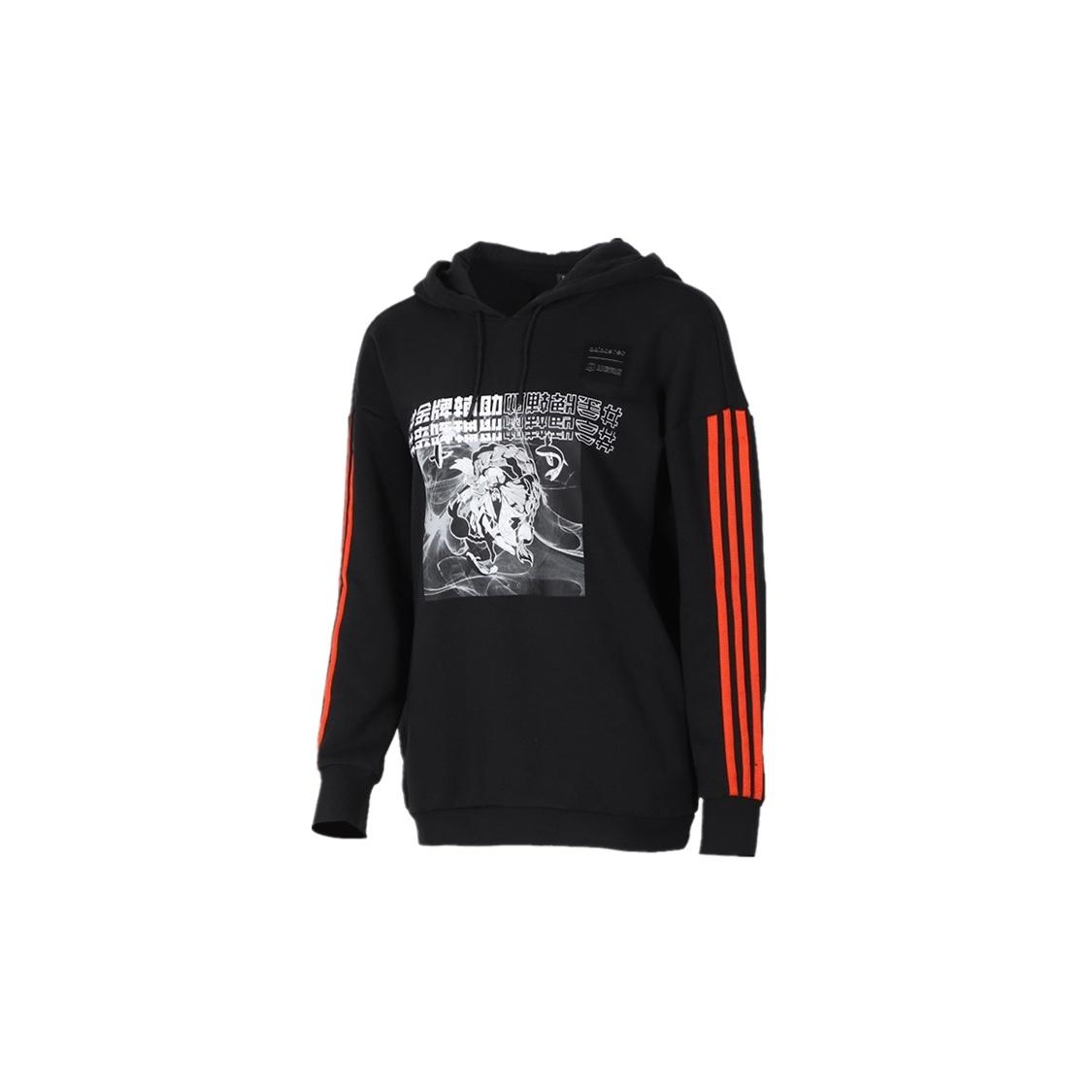 (WMNS) adidas Neo Graphuc Hoodies Black Orange Women s GD2187 M