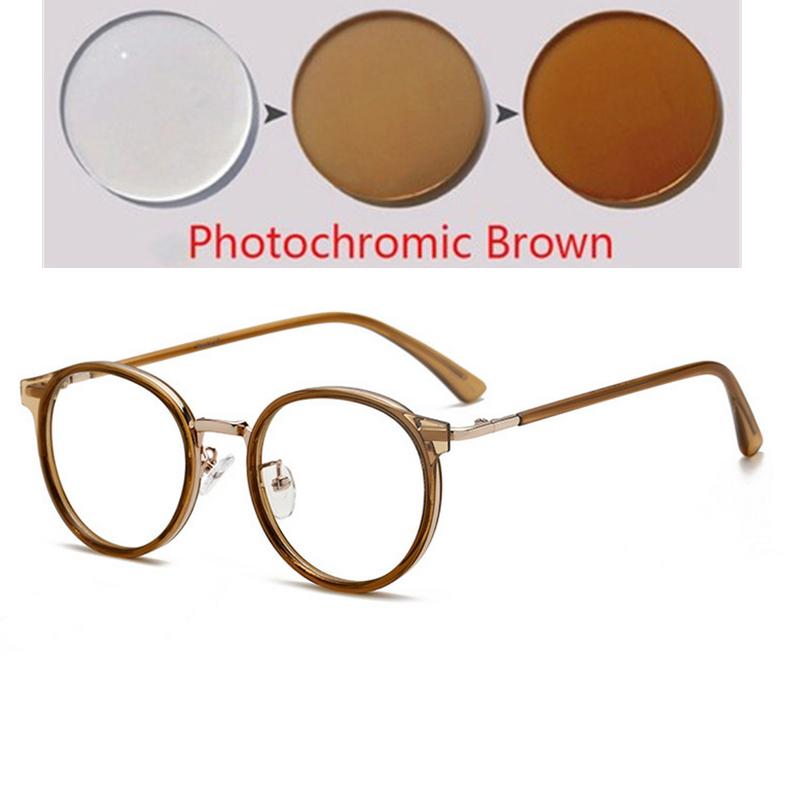 Blue Light Blocking Women Oval Prescription Glasses For The Nearsighted Metal Student Minus Diopte Eyeglasses 0 -0.5 -0.75 To -6
