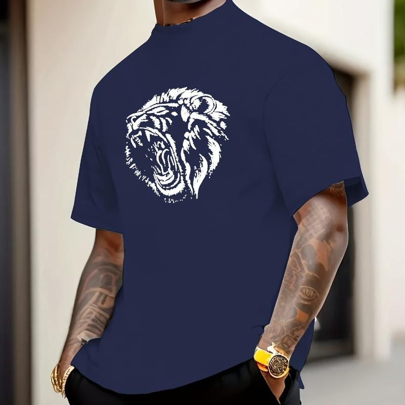 

Roaring Lion Graphic T-Shirt,Soft Breathable & Fade-Resistant, Classic Fit for Daily Casual Wear XXL темно-синього кольору