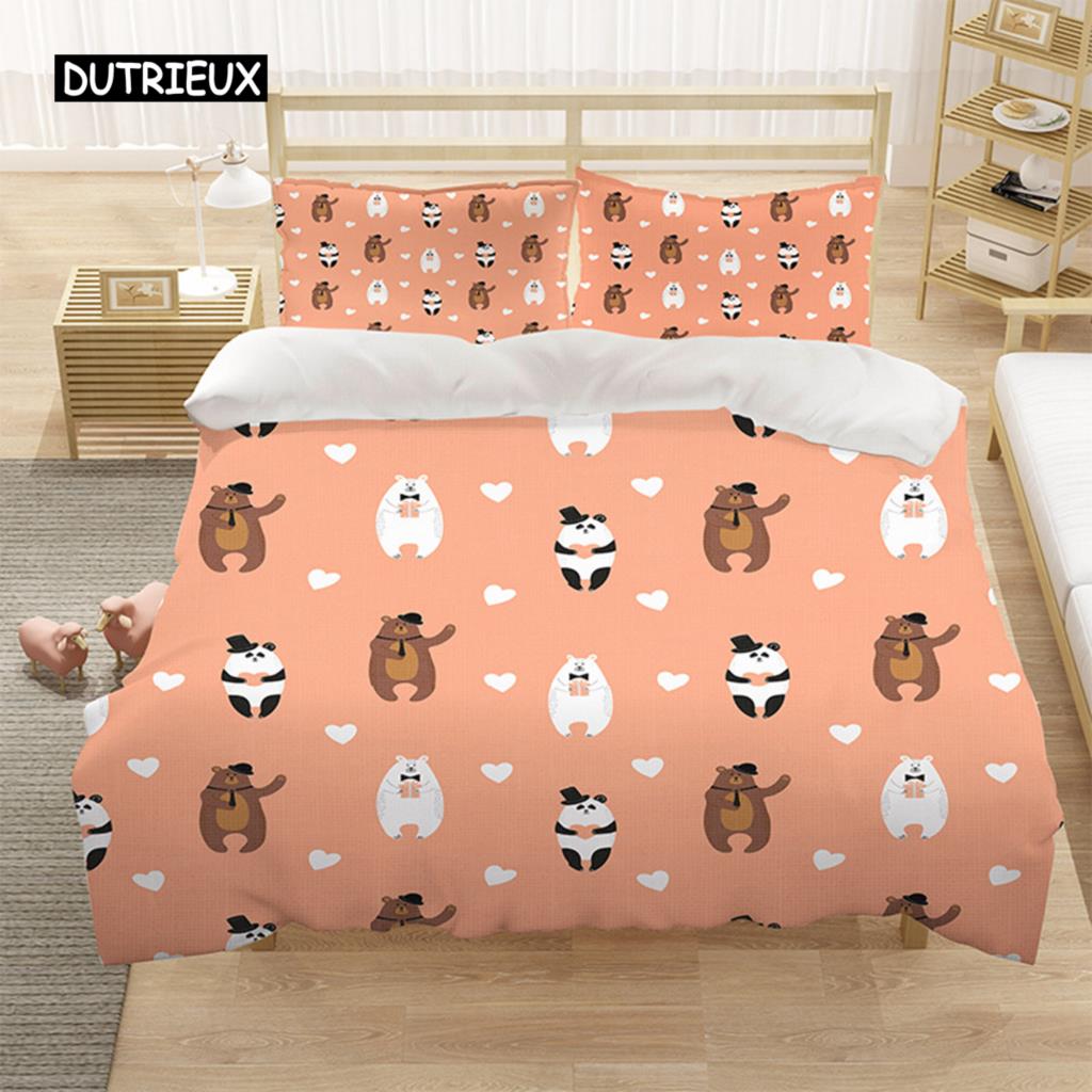 Cartoon Königin König Bettbezug Niedliche Tiere Bettwäscheset Kinder Jungen Mädchen Oktopus Seestern Blau Weich 2/3tlg. Polyester Steppdeckenbezug
