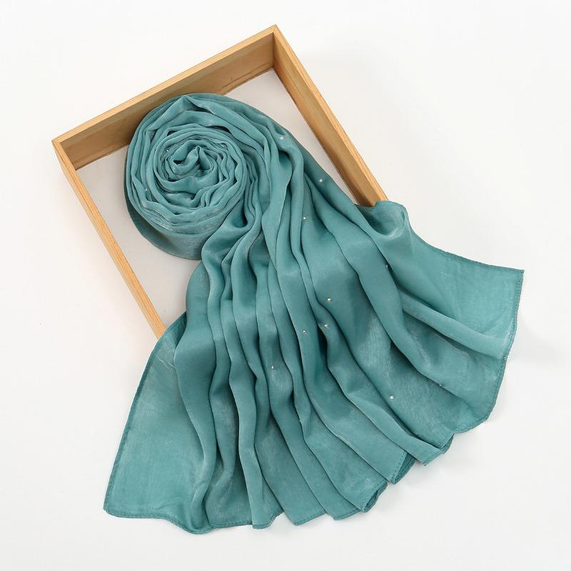 Hot-selling New Mulberry Silk Colored Diamond Versatile Women's Scarf Fashionable Long Thin Breathable Bag Head Long Scarf