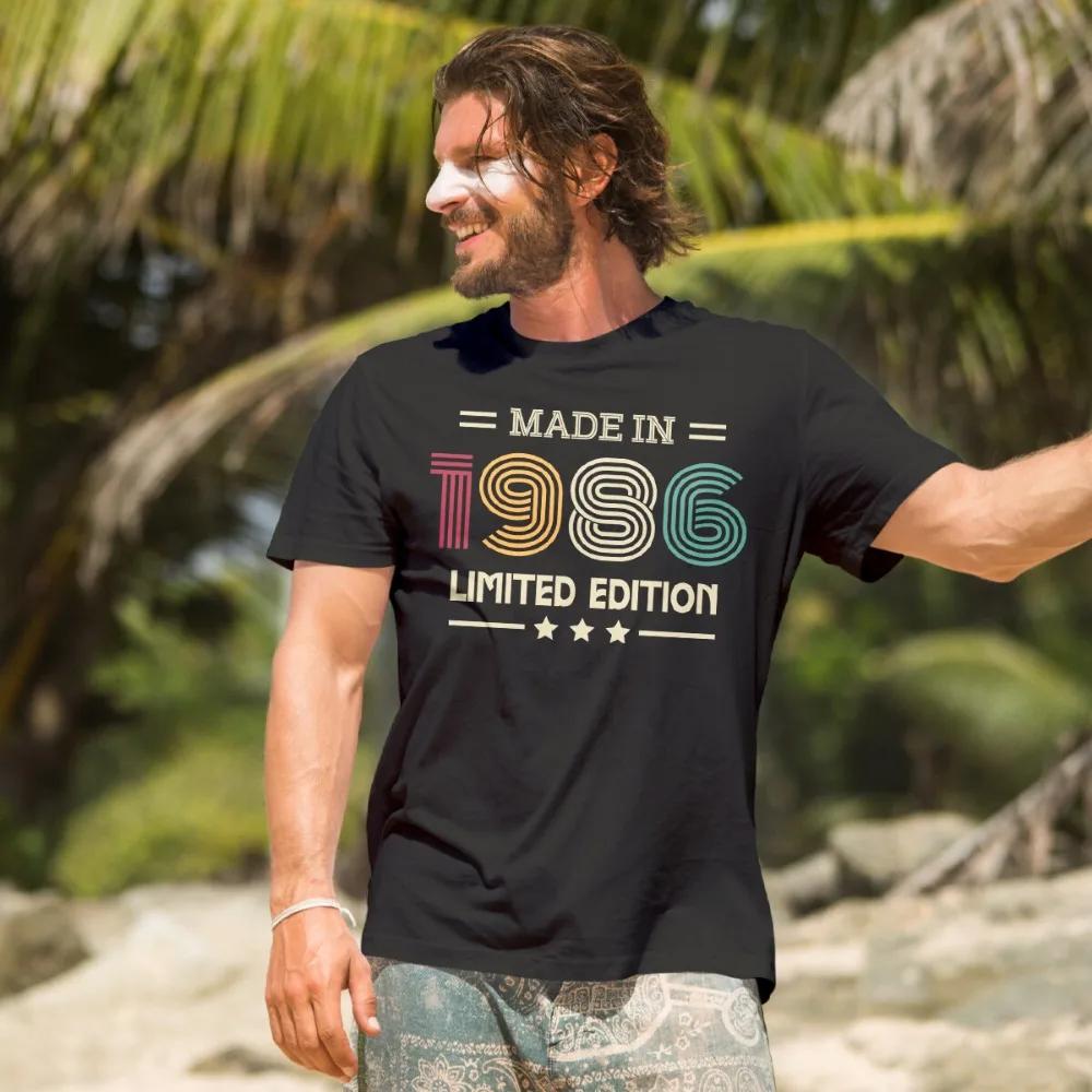 

Made in 1986 Mens T Shirt 40th Birthday Gift Men Unisex Harajuku Aesthetic Clothes 80s Vintage Streetwear Daily Life S