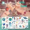 Waterproof Glitter Space and Cartoon Tattoo Stickers for Kids