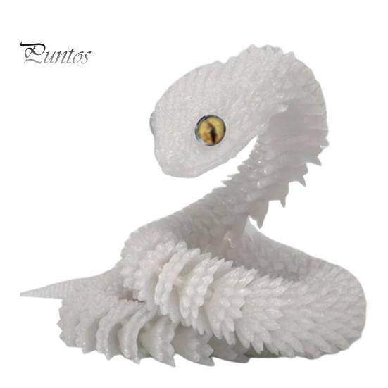 

3D-украшение в виде змеи, модель животного, реалистичный вид, светящийся эффект, креативная забавная 3D-печатная игрушка-змея с гибкими суставами 30cm синий