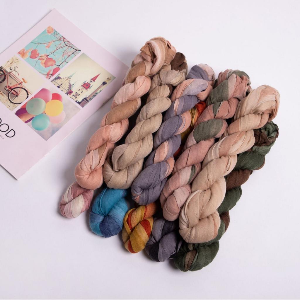 Twist Scarf Color Matching Women'S Scarf Contrasting Color Imitation Hand-Painted Printed Scarf