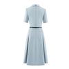 Vestido de Trabalho Feminino com Gola Polo e Manga Curta