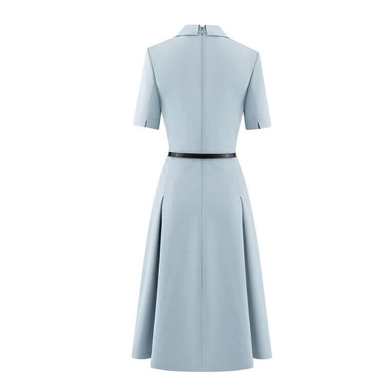 Vestido de Trabalho Feminino com Gola Polo e Manga Curta