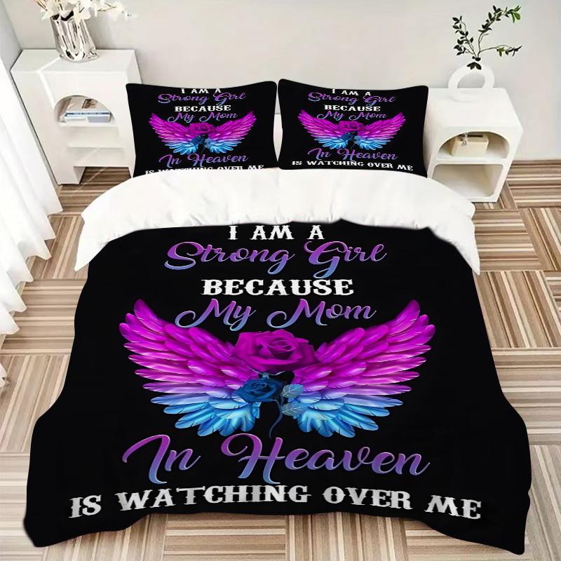3pcs Angel Wings Duvet Cover Set - Machine Washable, Includes 1 Cover and 2 Pillowcases, No Core Included yy251013142