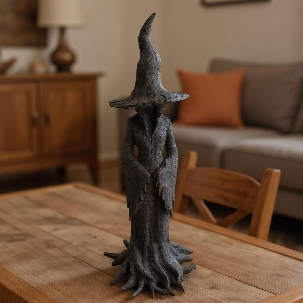 20cm Tree Witch Statue Halloween Decoration Gothic Decor Festival Desktop Ornament For Thanksgiving Party Wedding Christmas