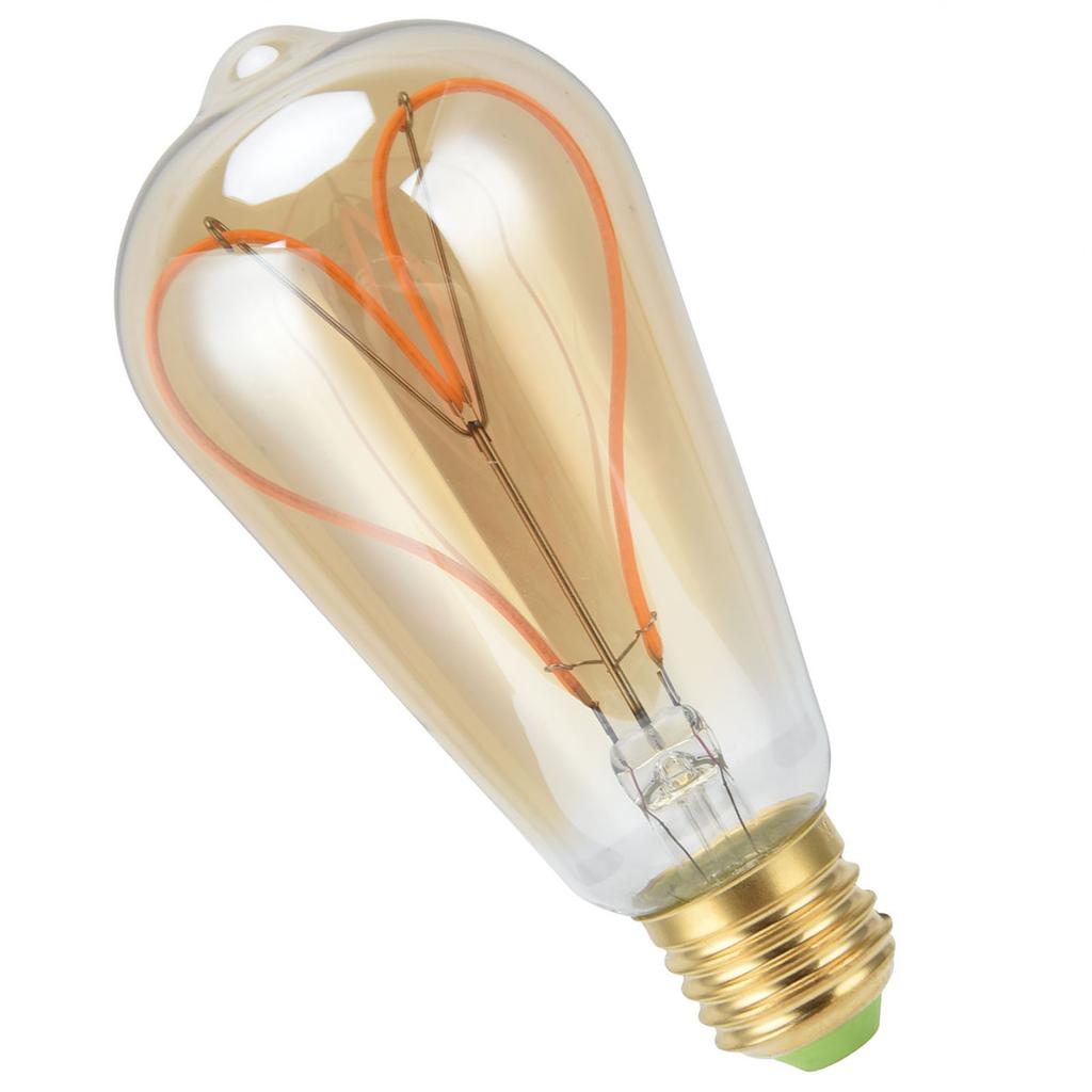 Vintage Light Bulb E27 4W High Light Transmittance Flexible Spiral Filament Adjustable Brightness Warm Light LED Bulb