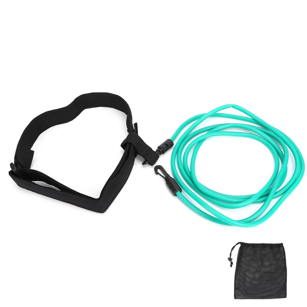 Swim Training Resistance Belts Aquatic Swimming Stationary Cords Bungee Leash Green