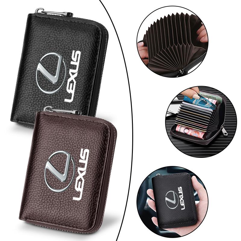 Leather Men Car Driver's License, ID Card, Bank Card Wallet Car Styling For Lexus ES KU8