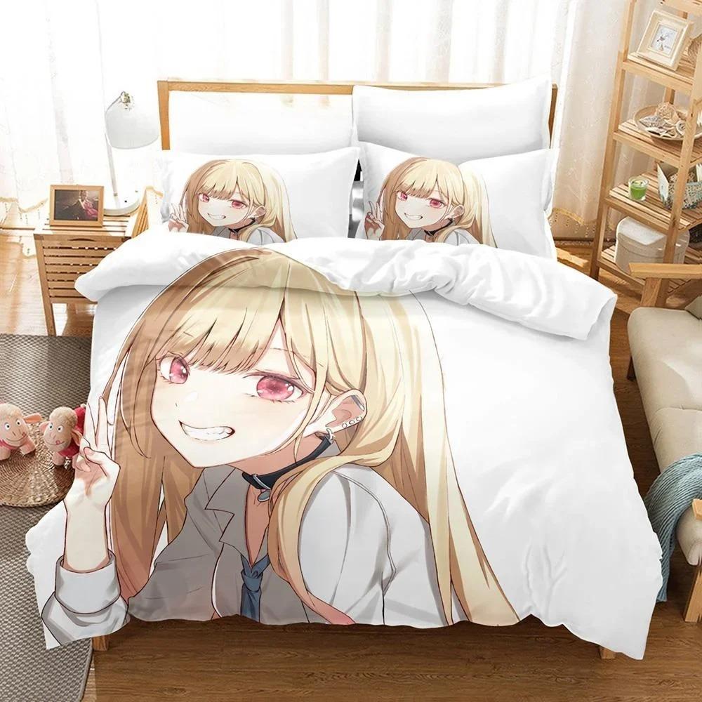 Anime My Dress-Up Darling Bedding Set Single Twin Full Queen King Size Bed Set Adult Kid Bedroom Duvet Cover Sets Home Textiles